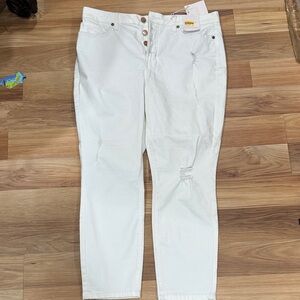 LC Lauren Conrad Women's High Rise Skinny Ankle Jeans - White NWT